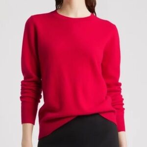NORDSTROM CASHMERE SWEATER WOMEN’S COZY PULLOVER CREWNECK RED XS